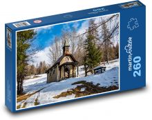 Kaple - hory, sníh Puzzle 260 - 41x28,7 cm