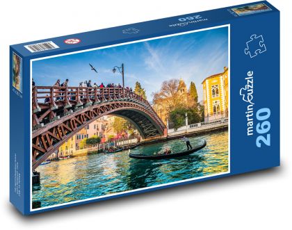 Benátky - drevený most - Puzzle 260 dielikov, rozmer 41x28,7 cm
