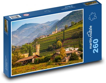 Itálie - vinice, Bolzano - Puzzle 260 dílků, rozměr 41x28,7 cm