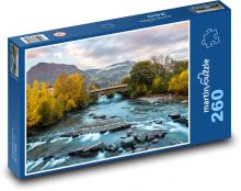 Rieka, jeseň, most Puzzle 260 dielikov - 41 x 28,7 cm 