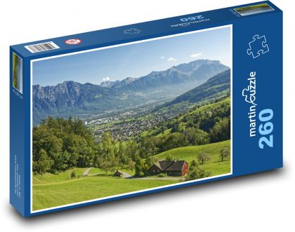 Switzerland - Alps, city, nature - Puzzle 260 pieces, size 41x28.7 cm 