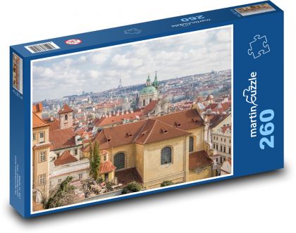Praha - Česká republika, domy - Puzzle 260 dílků, rozměr 41x28,7 cm
