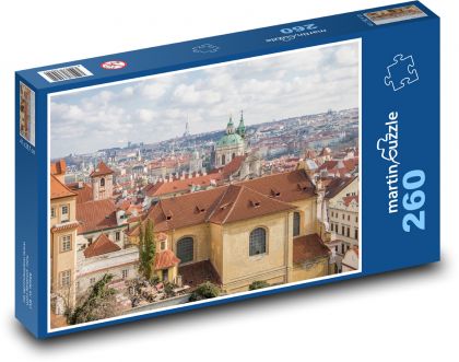 Praga - Czechy, domy - Puzzle 260 elementów, rozmiar 41x28,7 cm