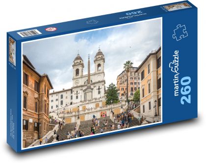 Řím - Itálie, schody - Puzzle 260 dílků, rozměr 41x28,7 cm