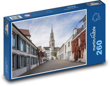 Švýcarsko - Evropa, ulice - Puzzle 260 dílků, rozměr 41x28,7 cm