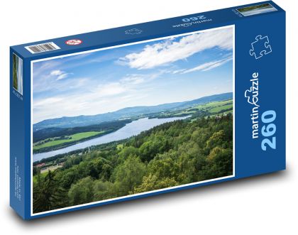 Zapora Lipno - jezioro, Park Narodowy Szumawa - Puzzle 260 elementów, rozmiar 41x28,7 cm