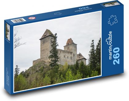 Hrad Kašperk - středověká pevnost, zámek - Puzzle 260 dílků, rozměr 41x28,7 cm