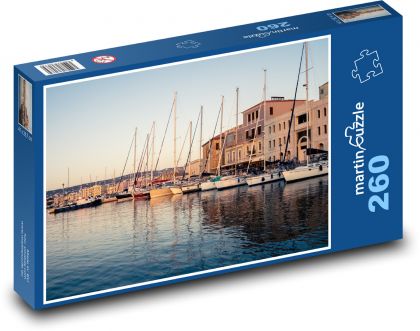 Přístav - lodě, Kréta - Puzzle 260 dílků, rozměr 41x28,7 cm