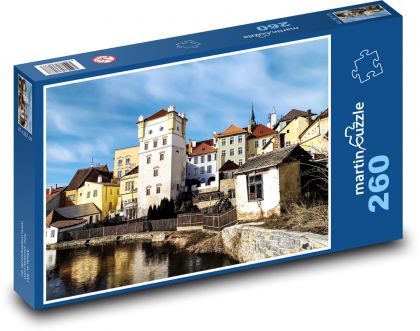 Jindrichuv Hradec - Južné Čechy, domy - Puzzle 260 dielikov, rozmer 41x28,7 cm
