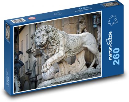 Socha lva - náměsí Piazza Della Signoria, Itálie - Puzzle 260 dílků, rozměr 41x28,7 cm