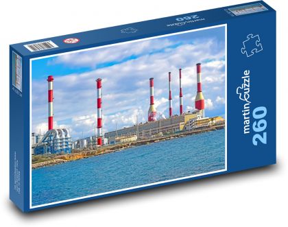 Elektrownia - fabryka, przemysł - Puzzle 260 elementów, rozmiar 41x28,7 cm