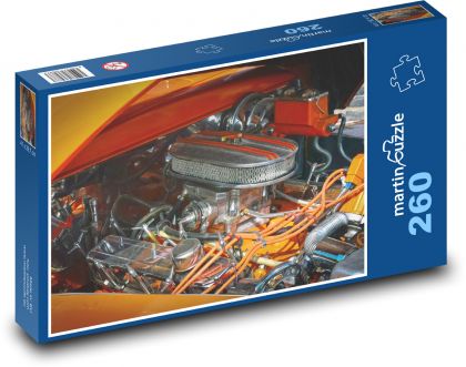 Motor v automobilu - vozidlo, auto - Puzzle 260 dílků, rozměr 41x28,7 cm