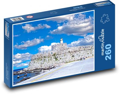Věž - maják, opevnění - Puzzle 260 dílků, rozměr 41x28,7 cm