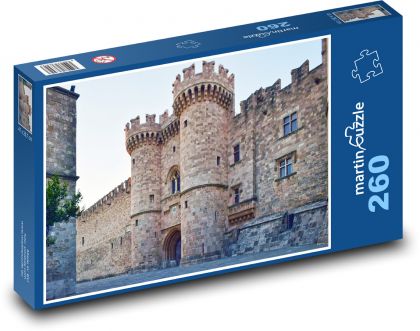 Středověký hrad - Rhodos, kámen - Puzzle 260 dílků, rozměr 41x28,7 cm