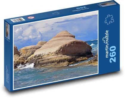 Skalní formace - pobřeží, moře - puzzle 260 dílků