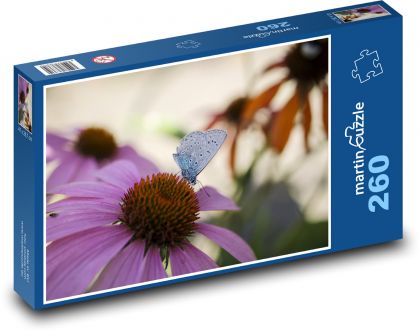 Flowers - stem, butterfly - Puzzle 260 pieces, size 41x28.7 cm 
