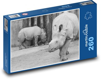 Rhinoceros - cub, animal - Puzzle 260 pieces, size 41x28.7 cm 