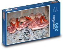 Grilovanie - jedlo, mäso Puzzle 260 dielikov - 41 x 28,7 cm 