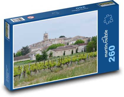 Vineyards - church, buildings - Puzzle 260 pieces, size 41x28.7 cm 