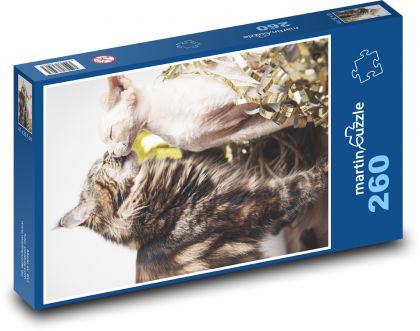 Kočka - pár, mazlíček - Puzzle 260 dílků, rozměr 41x28,7 cm