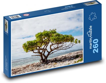 Strom na pláži - osamělý strom, moře  - Puzzle 260 dílků, rozměr 41x28,7 cm