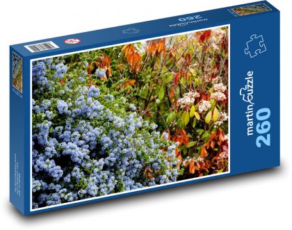 Kvety na záhrade - modré kvety, jar - Puzzle 260 dielikov, rozmer 41x28,7 cm