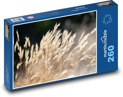 Divoká tráva - pole, západ slnka - Puzzle 260 dielikov, rozmer 41x28,7 cm