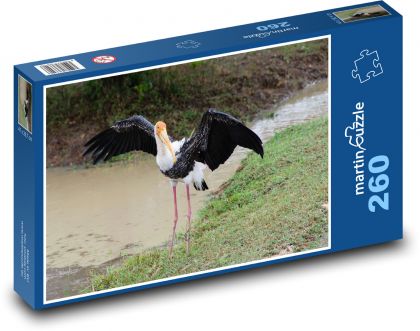 Bocian - vták, divoké zviera - Puzzle 260 dielikov, rozmer 41x28,7 cm