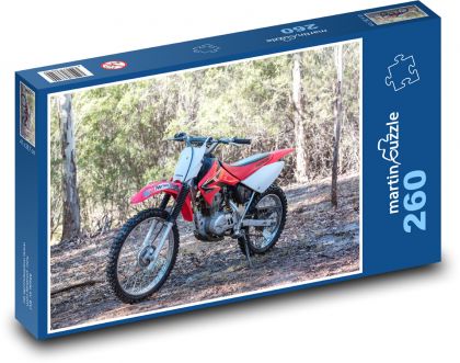 Motorka - Honda Crf100f, motocykl - Puzzle 260 dílků, rozměr 41x28,7 cm