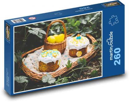 Velikonoční - cupcakes, piknik - Puzzle 260 dílků, rozměr 41x28,7 cm