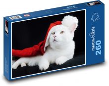Roztomilá kočka - vánoční čepice, mazlíček Puzzle 260 - 41x28,7 cm