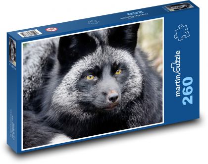 Stříbrná liška - savec, zvíře - Puzzle 260 dílků, rozměr 41x28,7 cm