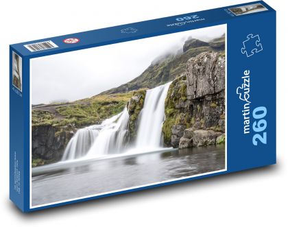 Island - vodopád, rieka - Puzzle 260 dielikov, rozmer 41x28,7 cm