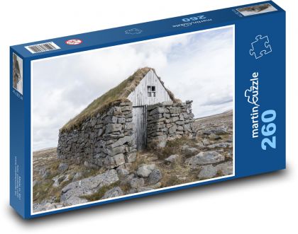 Island - kamenný dům, budova - Puzzle 260 dílků, rozměr 41x28,7 cm
