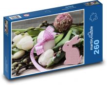 Velikonoční vajíčko - květina, dekorace Puzzle 260 - 41x28,7 cm