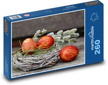 Velikonoční vajíčka - hnízdo, dekorace Puzzle 260 dílků - 41 x 28,7 cm