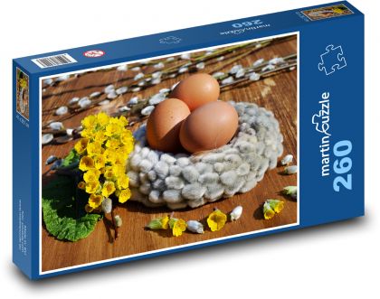 Velikonoční vajíčka - květina, vejce - Puzzle 260 dílků, rozměr 41x28,7 cm
