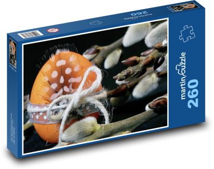 Kolorowe jajka - Wielkanoc, jajko - Puzzle 260 elementów, rozmiar 41x28,7 cm