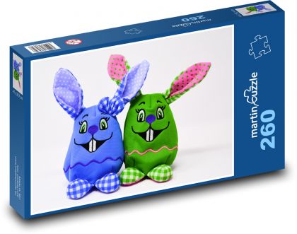 Velikonoční zajíček - hračka, dekorace - Puzzle 260 dílků, rozměr 41x28,7 cm