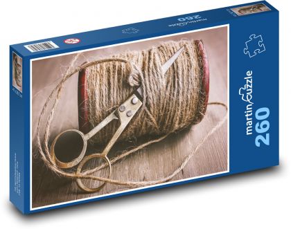 Lano - nožnice, retro - Puzzle 260 dielikov, rozmer 41x28,7 cm