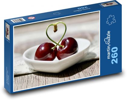 Red cherries - harvest, fruit - Puzzle 260 pieces, size 41x28.7 cm 