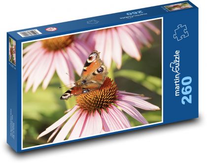 Peacock eye - butterfly, pollination - Puzzle 260 pieces, size 41x28.7 cm 