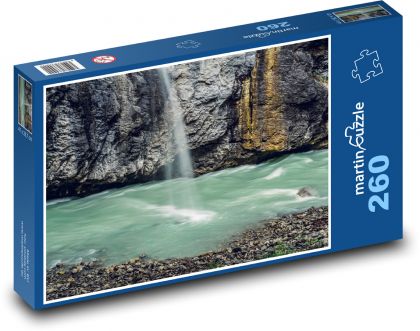 Vodopád - skala, rieka - Puzzle 260 dielikov, rozmer 41x28,7 cm