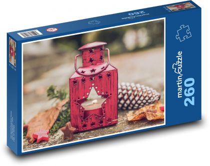 Christmas lantern - candle, Christmas time - Puzzle 260 pieces, size 41x28.7 cm 