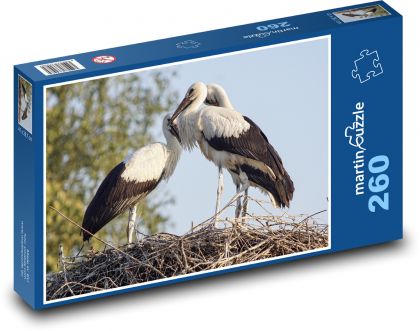 Čápi - ptáci, zvířata - Puzzle 260 dílků, rozměr 41x28,7 cm