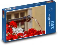 Kašna - voda, muškáty Puzzle 260 - 41x28,7 cm