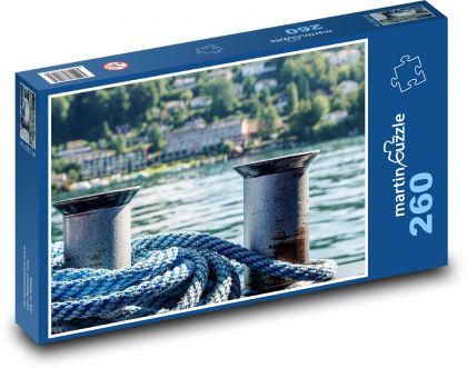 Mólo - kotvisko, more - Puzzle 260 dielikov, rozmer 41x28,7 cm