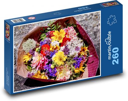 Kytice květů - květiny, léto - Puzzle 260 dílků, rozměr 41x28,7 cm