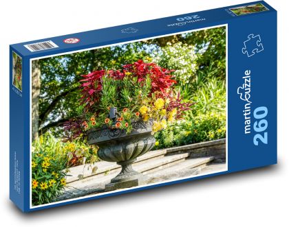 Flowers in the garden - summer, park - Puzzle 260 pieces, size 41x28.7 cm 