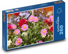Růžové květiny - jaro, zahrada Puzzle 260 dílků - 41 x 28,7 cm